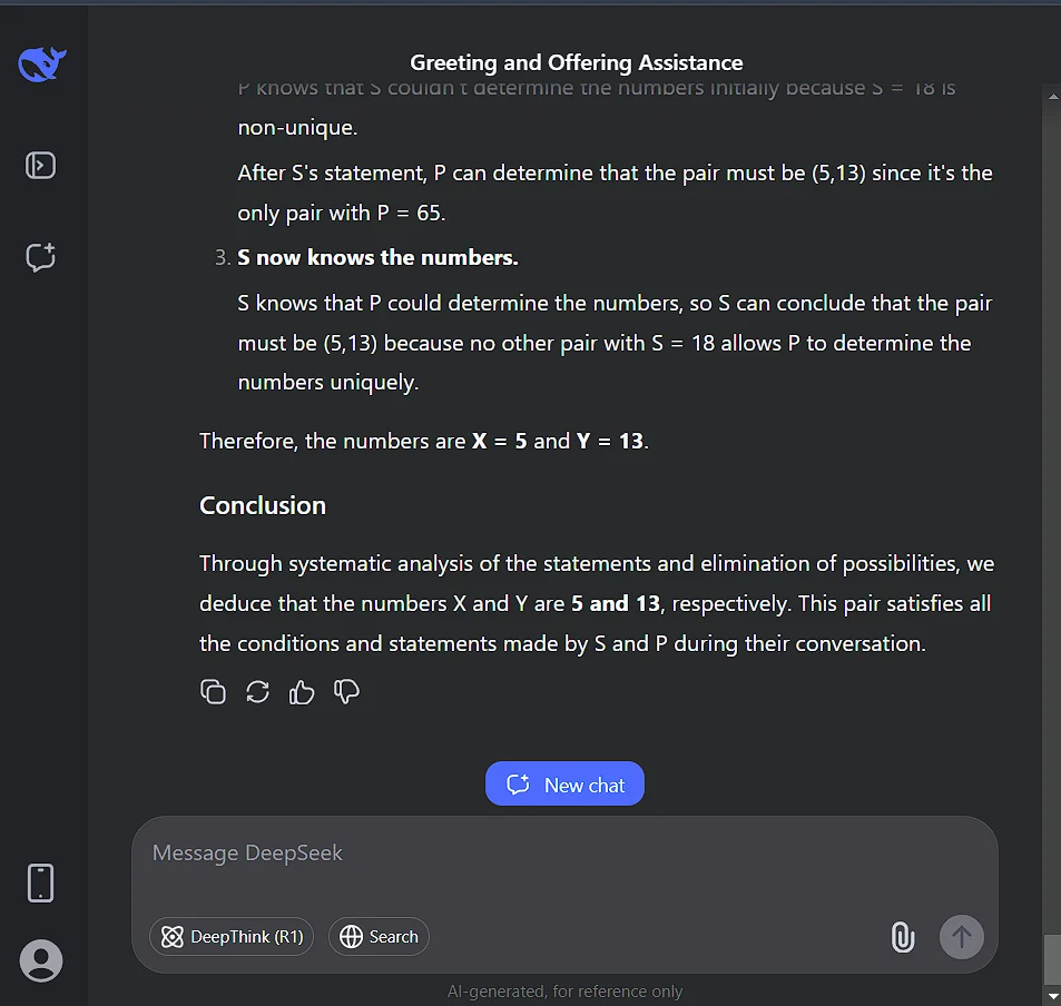 DeepSeek R1 vs. Grok 3